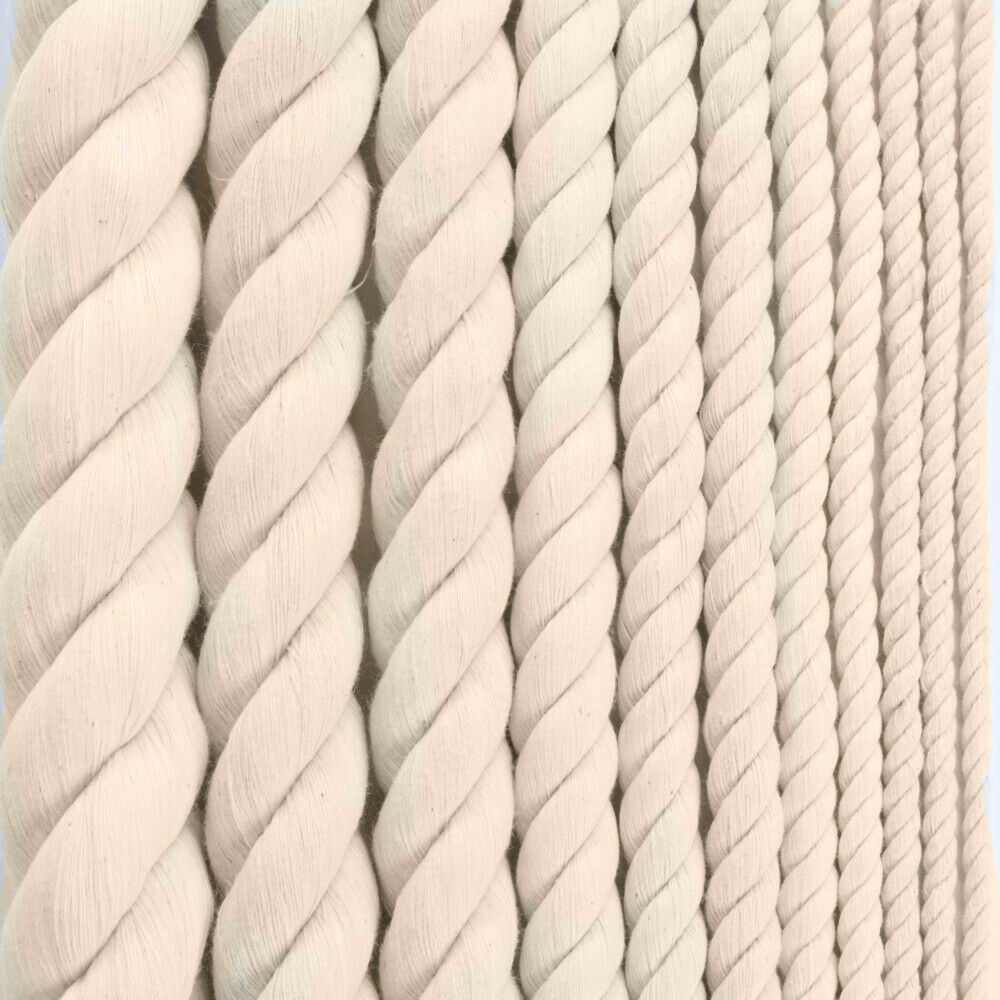 Golberg Premium 100% Natural Twisted Cotton Rope - Choose From Many Sizes