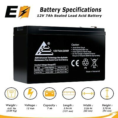 12v 7ah Sla/sealed Lead Acid Rechargeable Battery For Verizon Fios +more!