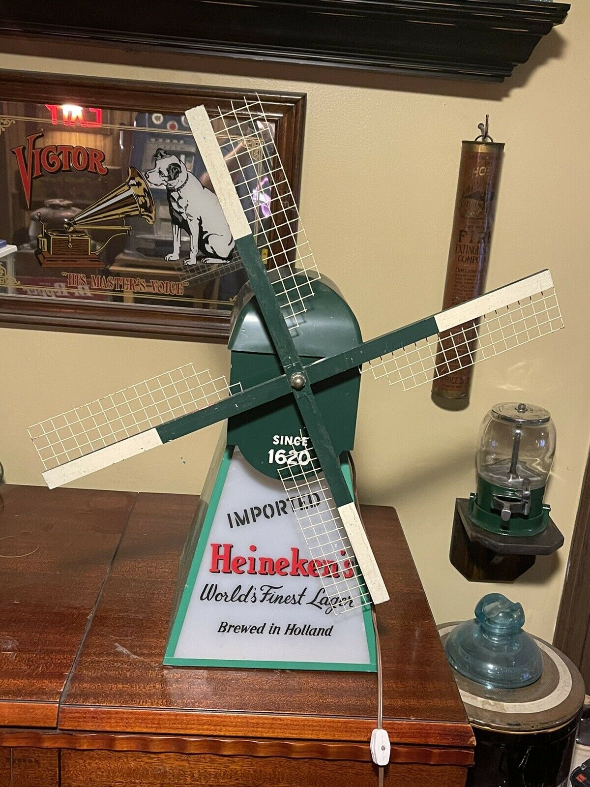 Vintage Heineken Beer Windmill Motion Sign