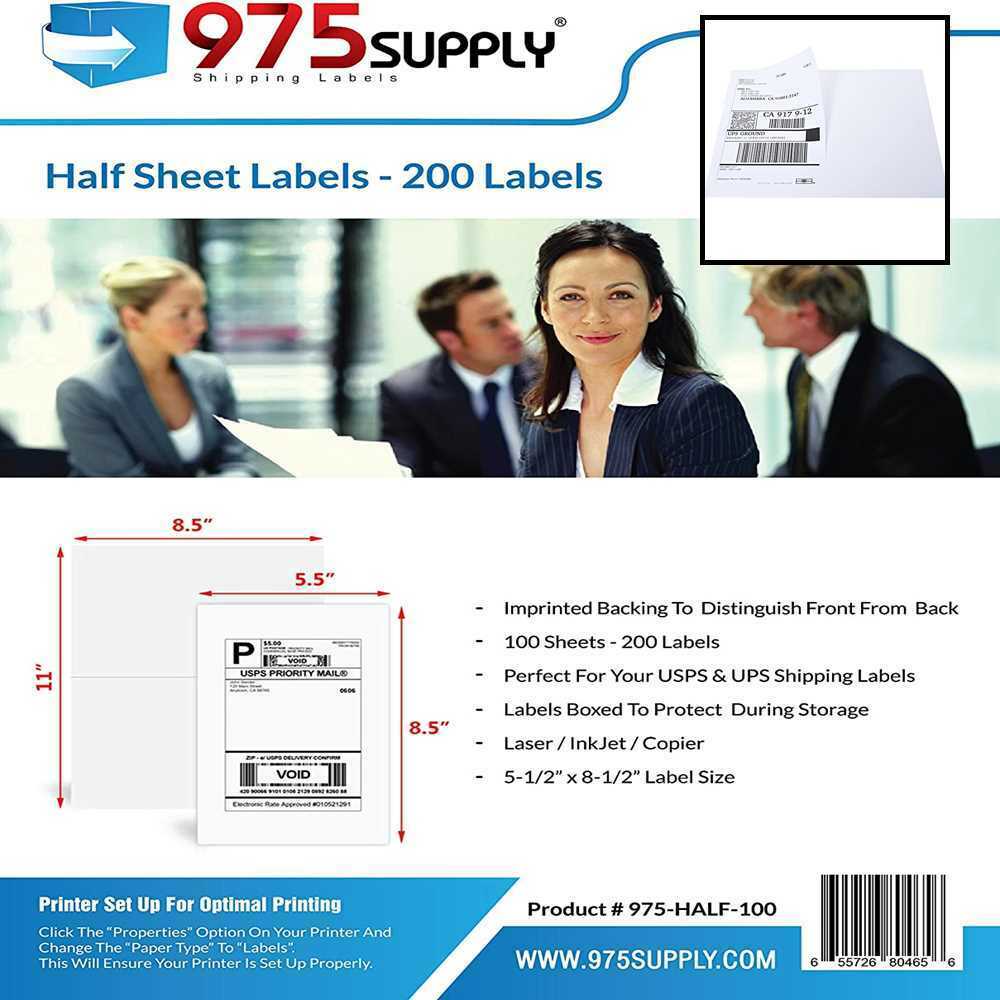 Shipping & Mailing Fba Labels 975 Supply Half Sheet 5.5 X 8.5" 200