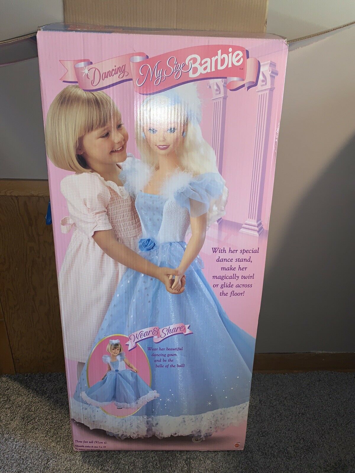 Vintage 1996 Mattel Dancing My Size Barbie In Original Box ~ Excellent Shape