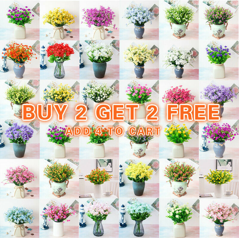 Us Artificial Flowers Fake Plant Outdoor Floral Greenery Grass Buy 2 Get 2 Free