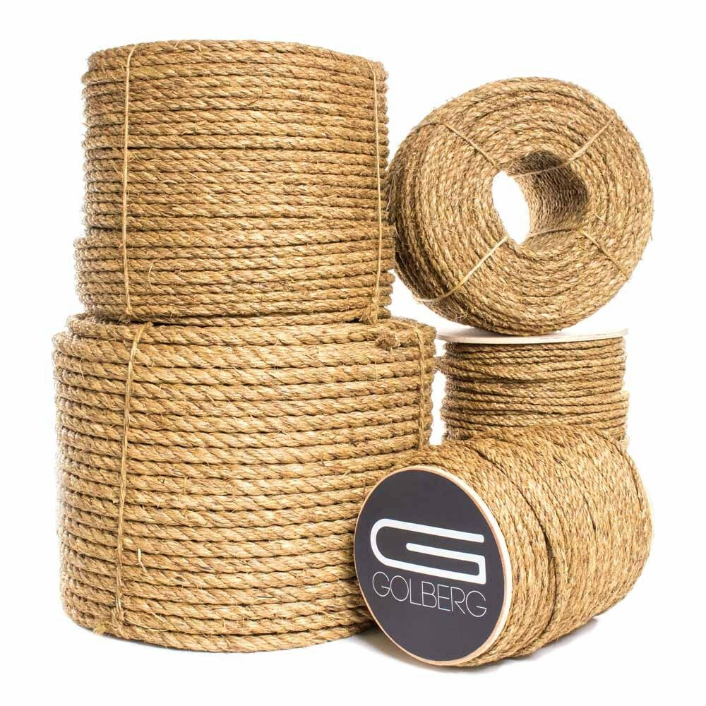 Golberg 3 Strand Natural Fiber Tan Manila Rope Available In Many Sizes & Lengths