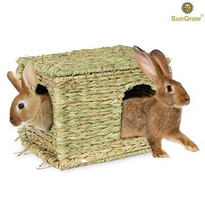 Sungrow Folding Woven Grass House:chew Toy For Rabbits,bunnies,small Animal,pets