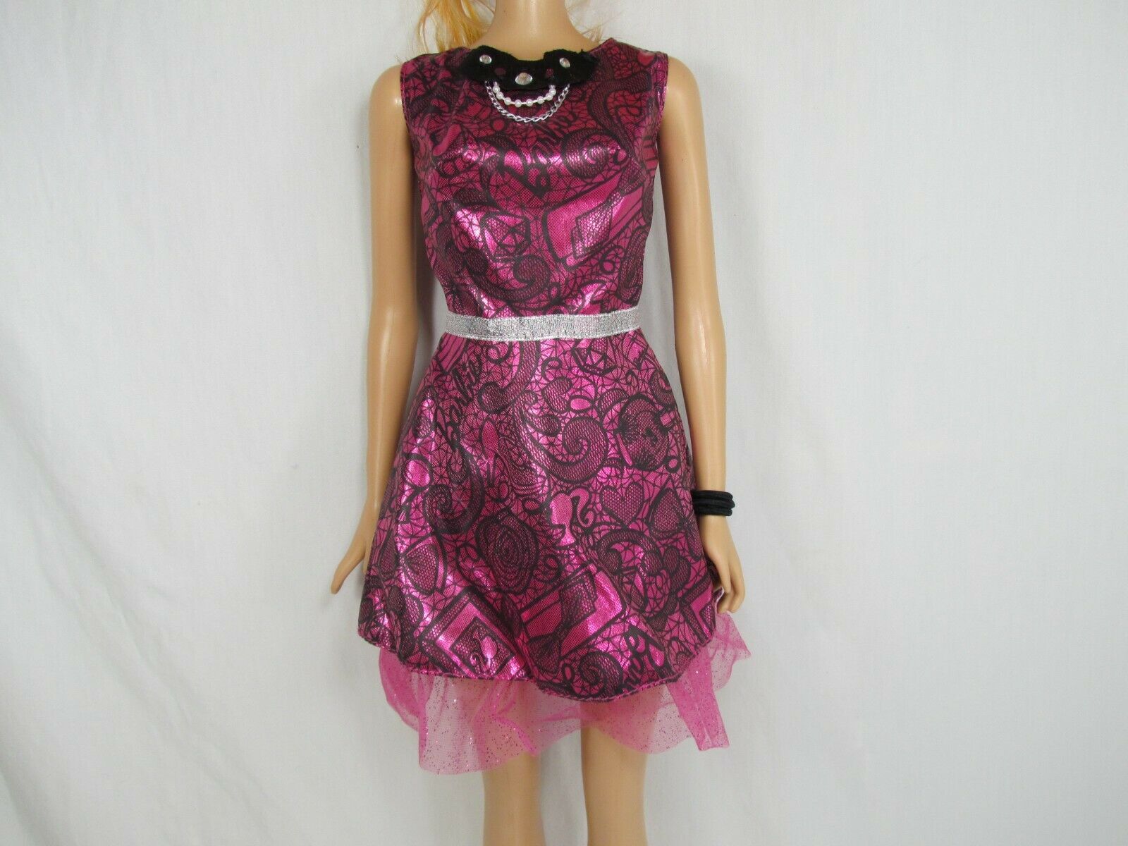 Barbie's My Size 28" Doll Pretty Pink Dress With Embellishments Along The Collar