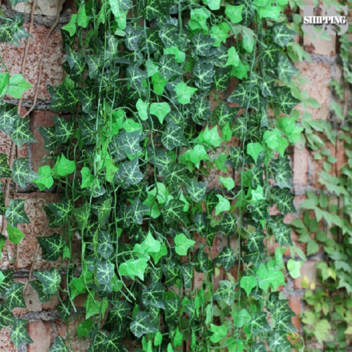12pcs Artificial Hanging Plant Leaf Fake Foliage Ivy Vine Garland Leaves Wreath