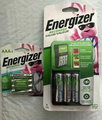 Energizer Recharge Value Charger With 4 Aa And 4 Aaa Rechargeable Batteries(new)